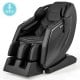 4D Full Body Zero Gravity Massage Recliner in black with air pressure, heater, and foot rollers for ultimate relaxation.