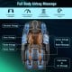 Full body massage recliner with airbags, foot rollers, and heater for relaxation and comfort in black design.