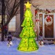 Collapsible 6.2 feet Christmas tree with 200 LED lights and star decoration, perfect for outdoor holiday displays.
