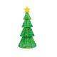 Collapsible Christmas tree with 200 LED lights, top star decoration, and colorful furry balls for festive decor.