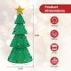 Collapsible 6.2ft Christmas tree with 200 LED lights, top star, and colorful decorations for festive indoor or outdoor.