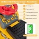 Kids ride-on excavator features adjustable volume, working horn, engine sounds, and a foldable basketball hoop for fun.