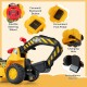 Flexible steering wheel and foot pedal on the 6V kids ride-on excavator for easy control and realistic digging fun.