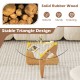 Triangle coffee table with tempered glass top and adjustable solid rubber wood base, ideal for living room decor.