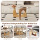 Triangle coffee table with tempered glass top and adjustable rubber wood base, showcasing a stylish design for.