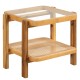 Rattan 2-tier end side table showcasing a removable tempered glass top and elegant bottom rattan shelf for stylish.