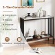 36-inch 2-tier console table with sintered stone tabletop and metal frame, ideal for living room or entryway storage.