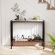 36-inch console table with sintered stone tabletop and metal frame, featuring 2-tier storage for entryway or living.