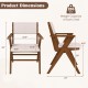 Wooden dining chair with rubber wood frame in walnut, featuring linen upholstery and ergonomic design for comfort.