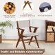 Wooden dining chair set of 2 with natural rubber wood frame, walnut finish, and anti-slip footpads for secure seating.