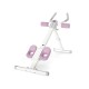 Adjustable abdominal trainer in white with pink accents, featuring padded supports and LCD display for effective.