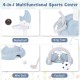 4-in-1 kids basketball hoop set in blue with adjustable height, includes mini golf, ring toss, and football for.