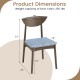 Wooden dining chair dimensions with rubber wood legs, 350 lbs capacity, featuring soft linen fabric cushion for comfort.