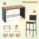 Patio rattan bar set featuring a sturdy metal frame, acacia wood tabletop, and soft seat cushions for outdoor comfort.