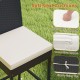 Soft seat cushion with high-density sponge and convenient zippers for the 7-piece patio rattan bar set, ideal for.