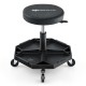 Pneumatic rolling mechanic stool with padded seat, 330 lbs capacity, adjustable height, and large tool tray for.