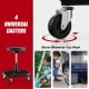 Pneumatic rolling mechanic stool with padded seat and 4 universal casters for easy mobility and tool storage.