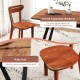 Solid wood dining chair set of 2 with curved backrest and wide seat, perfect for dining rooms or kitchens.