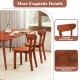 Solid wood dining chair set of 2 with curved backrest and espresso finish, featuring smooth edges for safety.