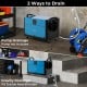 155 pint crawl space dehumidifier showing pump and gravity drainage options, ideal for basements and garages.