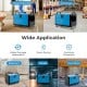 155 pint crawl space dehumidifier in blue, featuring adjustable feet and 3 modes for effective humidity control.