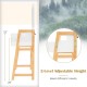 Adjustable height vanity desk set in white with 3-color LED mirror, solid pine wood, and 3 drawers for versatile use.