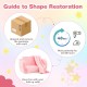 2-in-1 folding kids couch in pink with blanket, ergonomic design, glows in the dark, perfect for playtime and.