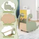Wooden baby push walker in cute dinosaur shape with pine wood handle, ideal for toddlers' walking and storage needs.