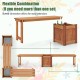 Teak oil finish raised garden bed with bench, featuring slotted connection for easy extensions, ideal for outdoor.
