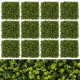 Twelve 20" x 20" artificial eucalyptus panels in vibrant green, perfect for DIY privacy screens or green wall backdrops.