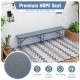 Gray 6 feet plastic folding bench with HDPE seat, waterproof surface, and heavy-duty frame for outdoor use.