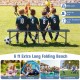 6 ft extra-long folding bench in gray, featuring a thickened HDPE seat, ideal for picnics, camping, and outdoor events.