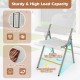 Folding stackable chair with metal frame and carrying handle, featuring HDPE surfaces for easy maintenance and outdoor.