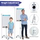 Height-adjustable mobile whiteboard with round stand, 40x26 inches, perfect for teaching and presentations.