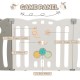 Game panel of the 14-panel baby playpen featuring sounders and gear wheels for interactive play in beige.