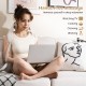 Neck shoulder massager in beige with adjustable straps, providing hands-free shiatsu massage for deep relaxation at.