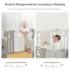 14-panel beige baby playpen with lock door, featuring cute owl patterns and toys for safe play and learning.