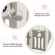 Safety lock detail on the 14-panel beige baby playpen made of durable HDPE material for secure playtime.