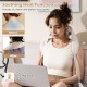 Neck shoulder massager in beige with adjustable heat levels, designed for pain relief and relaxation at home or office.