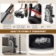 4-in-1 double pet stroller in gray, showcasing quick collapse feature for easy storage and transport.