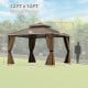 12 x 12 FT hardtop gazebo with waterproof roof and mesh netting, ideal for patio and backyard gatherings.