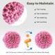 Pink artificial topiary balls made of PE leaves, easy to maintain, perfect for porch or balcony decoration.
