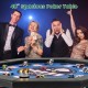 48" foldable poker table with padded rails and cup holders, ideal for 6-8 players at game rooms or parties.