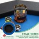 Foldable 48-inch poker table with padded rails, 8 cup holders, and sturdy metal legs for organized gaming.