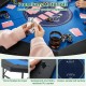 Foldable 48-inch poker table with padded rails, waterproof PU leather, and cup holders for comfortable gaming.