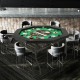 Octagonal 48-inch foldable poker table with padded rails and cup holders, perfect for 6-8 players in game rooms or.