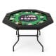 Foldable 48-inch poker table with padded rails, cup holders, and green felt surface, perfect for game rooms and parties.