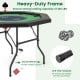 Foldable 48-inch poker table with padded rails, cup holders, and sturdy metal legs for 6-8 players, ideal for game.