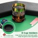 Foldable 48-inch poker table with padded rails and 8 cup holders, perfect for game rooms and gatherings.