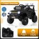 12V kids ride-on truck car in black with LED lights, large tires, and parental remote for safe driving. Suitable for.